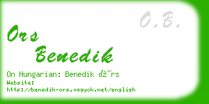 ors benedik business card